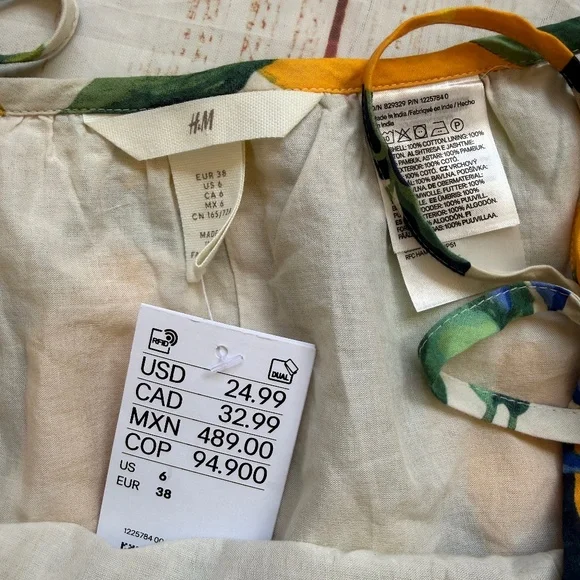 H&M | Lemon Print Mini Circle Skirt | Size‎ 6 | NWT - Picture 6 of 7